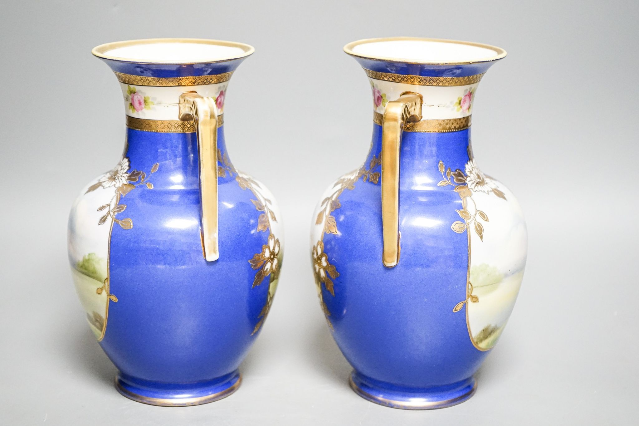 A pair of Noritake vases 21cm